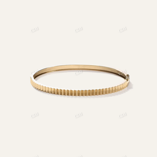 Yellow Gold Ridge Bangle For Women hip hop jewelry customdiamjewel