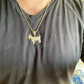 Round Diamond Gold GOAT Hip Hop Pendant  customdiamjewel   