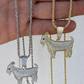 Round Diamond Gold GOAT Hip Hop Pendant  customdiamjewel   