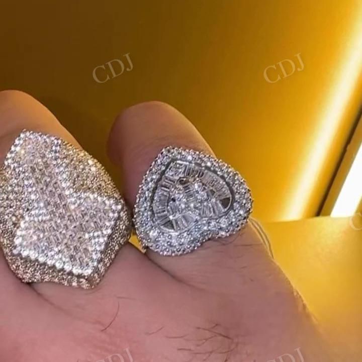 Hip Hop Iced Out Baguette Diamond Ring hip hop jewelry CustomDiamJewel   