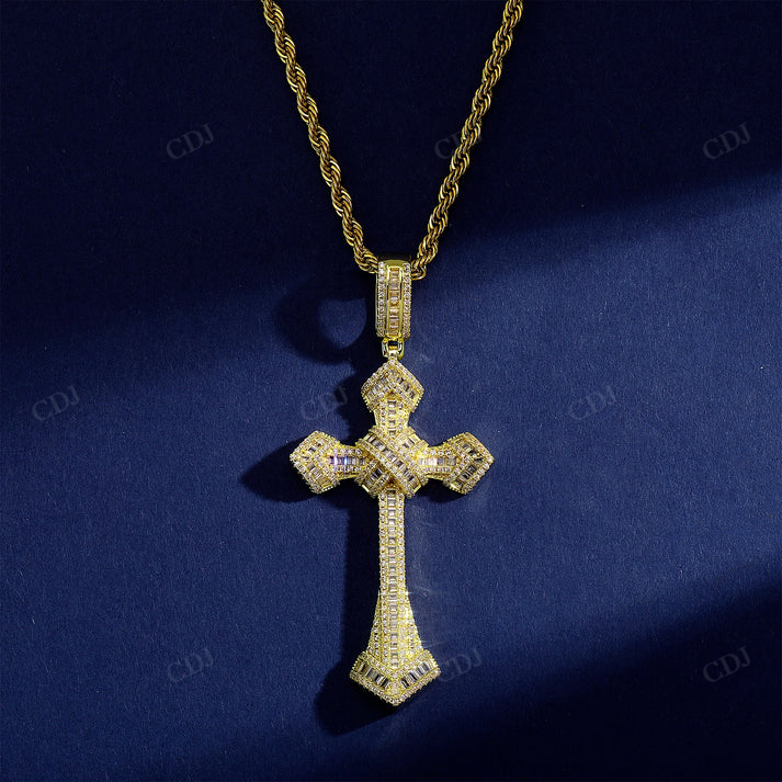 Moissanite Hip Hop Cross Diamond Pendant customdiamjewel