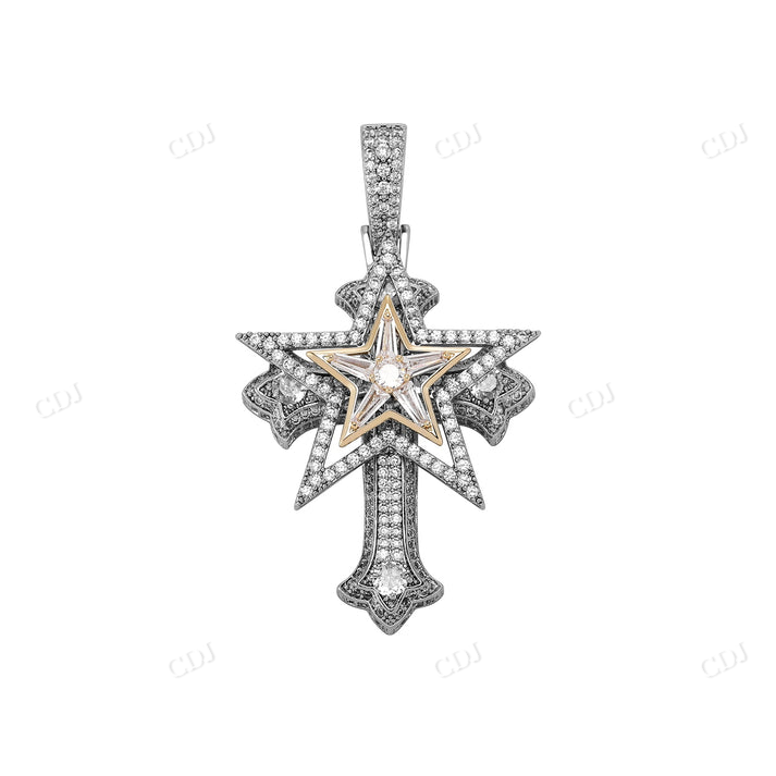 Cross Star Shape Diamond Pendant For Men customdiamjewel