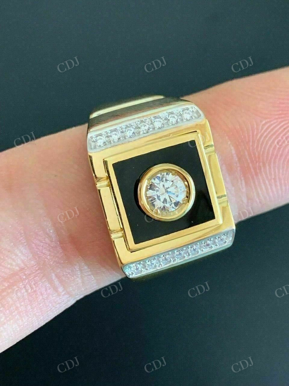 Men's 14k Solid Gold Diamond Ring  customdiamjewel   