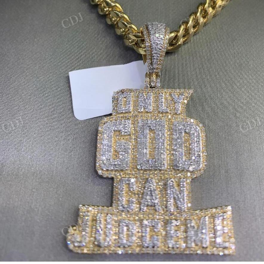 ONLY GOD CAN JUDGE ME Diamond Gold Pendant hip hop jewelry CustomDiamJewel   