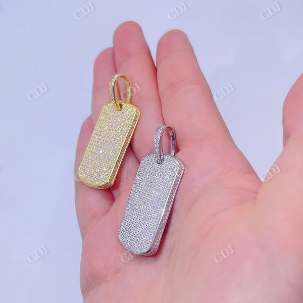 Iced Out Style Diamond Dogtag Pendant For Men  customdiamjewel   