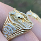 14k Gold Over Solid Egyptian King Diamond Ring  customdiamjewel   