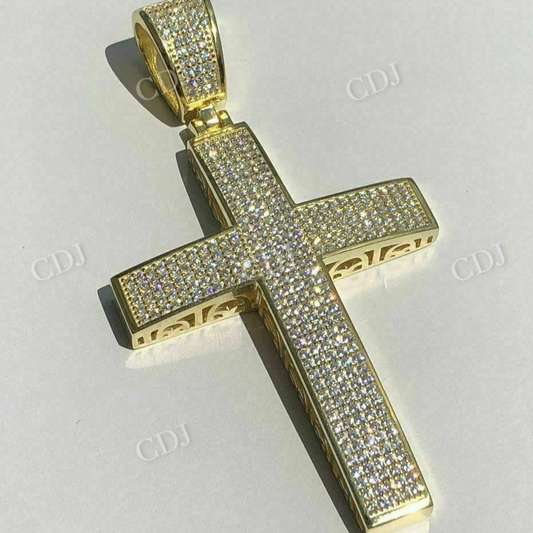 Solid 925 Silver Large Cross Men’s Pendant  customdiamjewel   