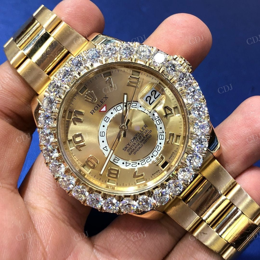 Luxury Diamond Bezel Stainless Steel Rolex Watch  customdiamjewel   