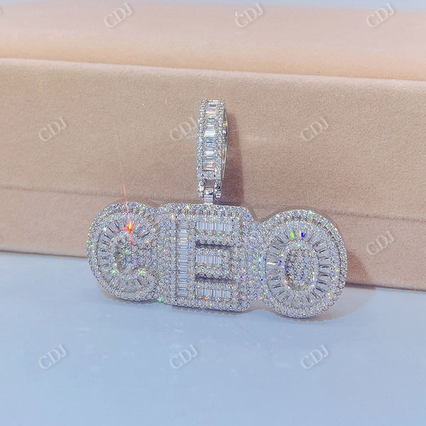 Hip Hop Baguette Diamond CEO Pendant  customdiamjewel   