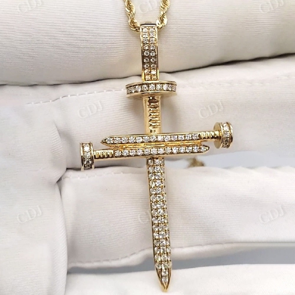 Hip Hop Moissanite Cross Pendant  CustomDiamJewel   