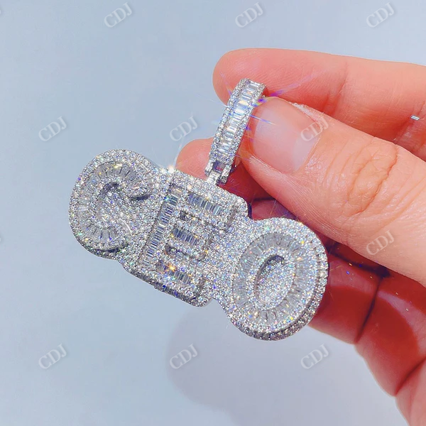 Hip Hop Baguette Diamond CEO Pendant  customdiamjewel   