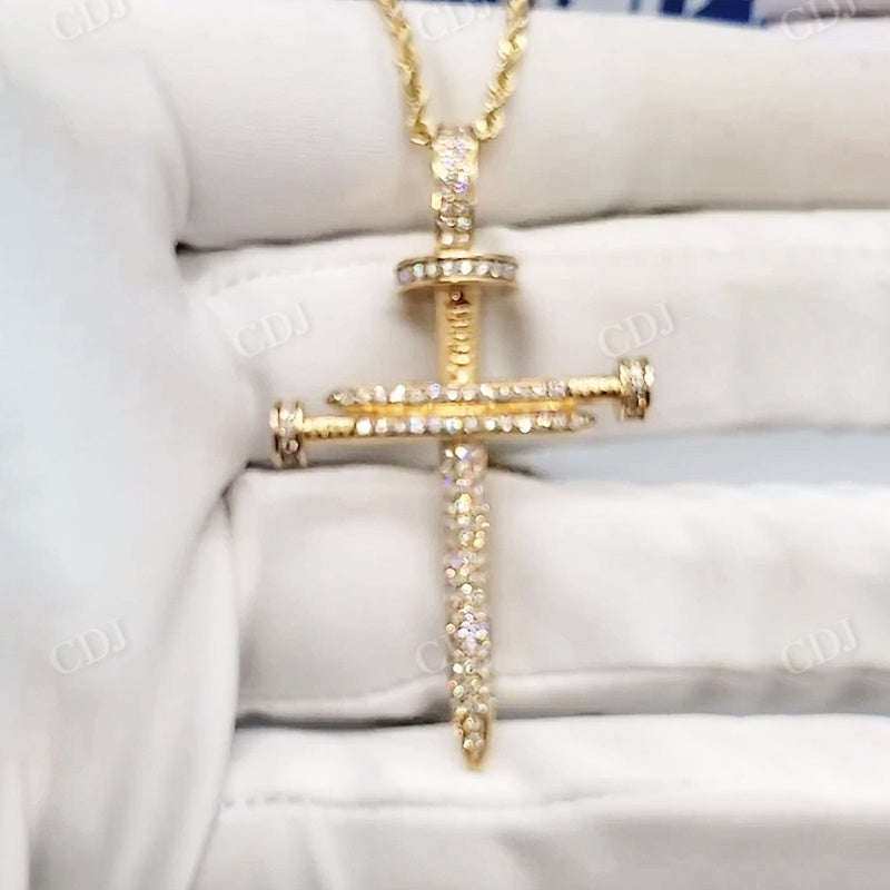 Hip Hop Moissanite Cross Pendant  CustomDiamJewel   