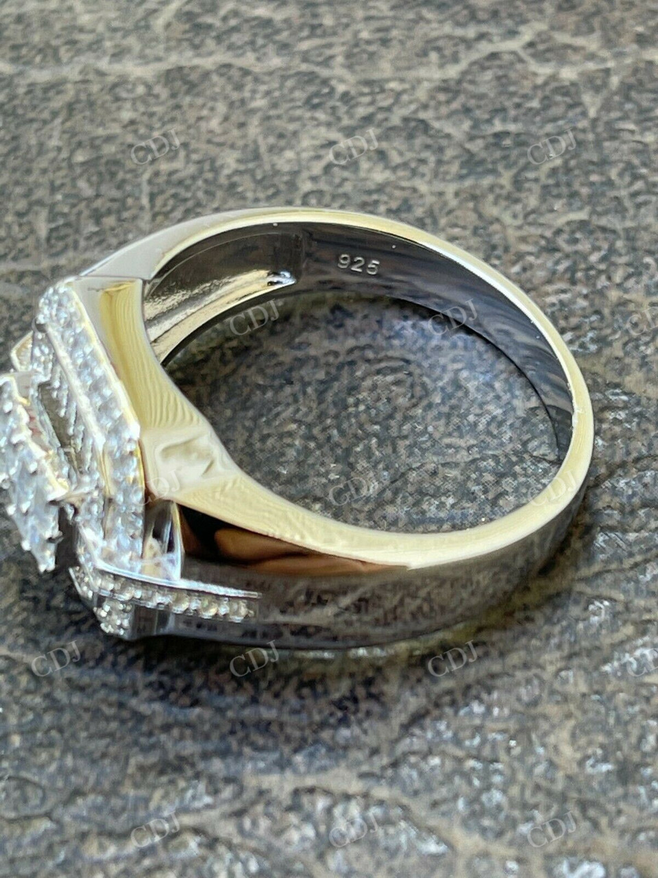 Fully Iced Baguette Diamond Hip Hop Style Ring  customdiamjewel   