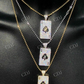 14k Gold Ace of Spades Poker HIP HOP ICY Pendant  customdiamjewel   