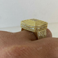 Large Iced 14k Gold Solid Gold Men Diamond Ring  customdiamjewel   