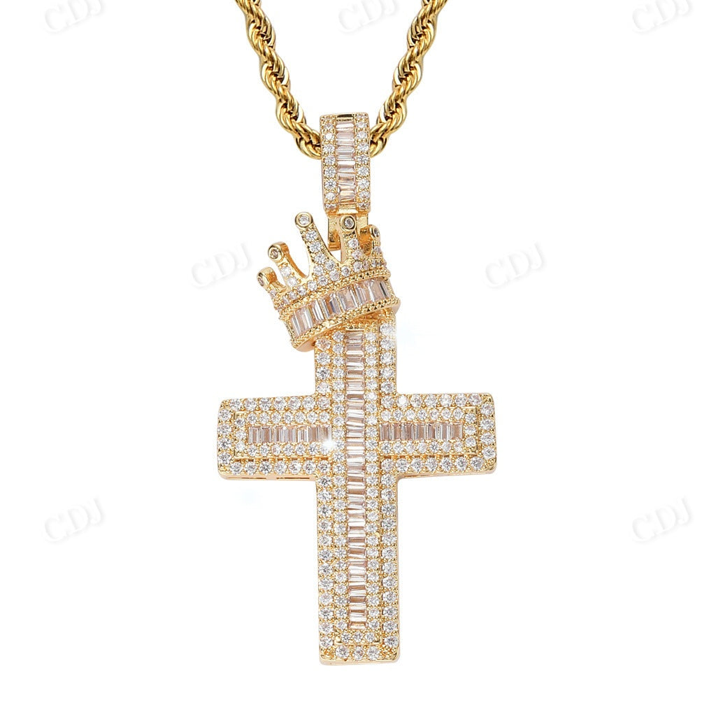 Hip Hop Mossanite Custom Cross Pendant  CustomDiamJewel   