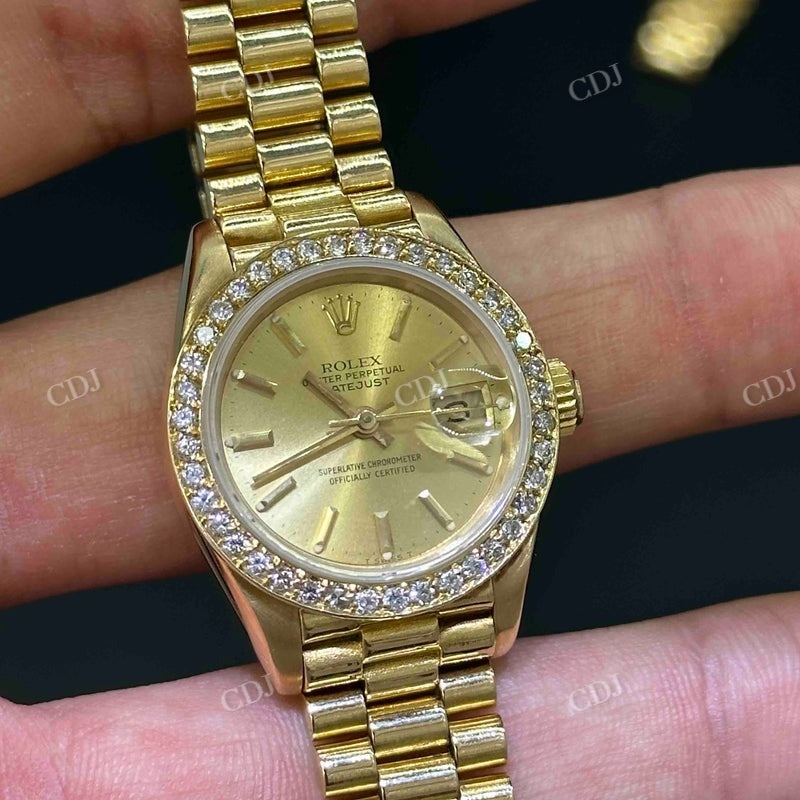 26mm Bust Down Rolex Women Watch  customdiamjewel   