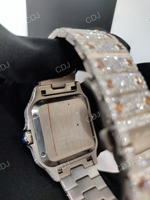 Iced Out High Quality Natural Diamond Watches Bling Stainless Steel Watches Cartier Swiss Watches  customdiamjewel   