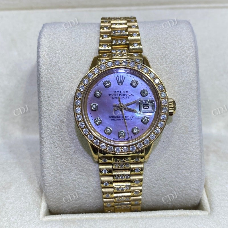 26mm Bust Down Rolex Women Watch  customdiamjewel   