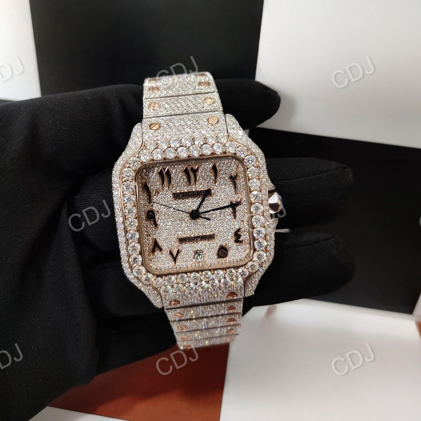 Iced Out High Quality Natural Diamond Watches Bling Stainless Steel Watches Cartier Swiss Watches  customdiamjewel   