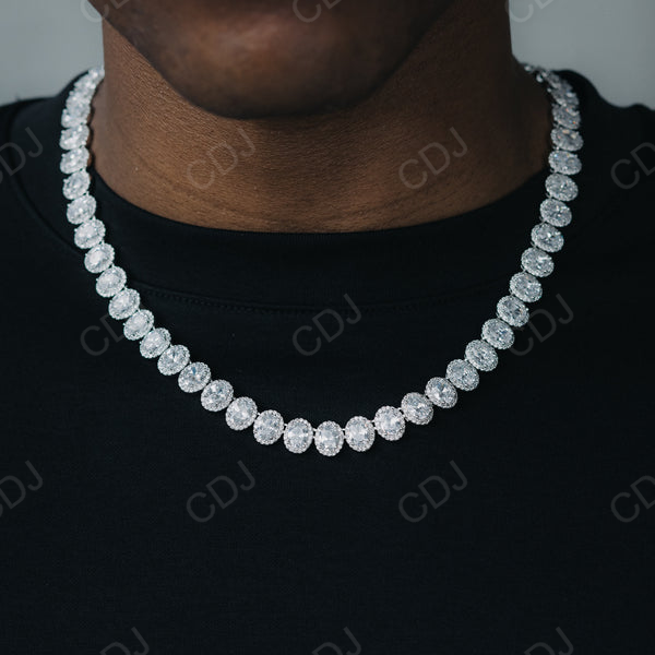 Oval Cut Diamond Tennis Chain New Design Men Jewelry  customdiamjewel   