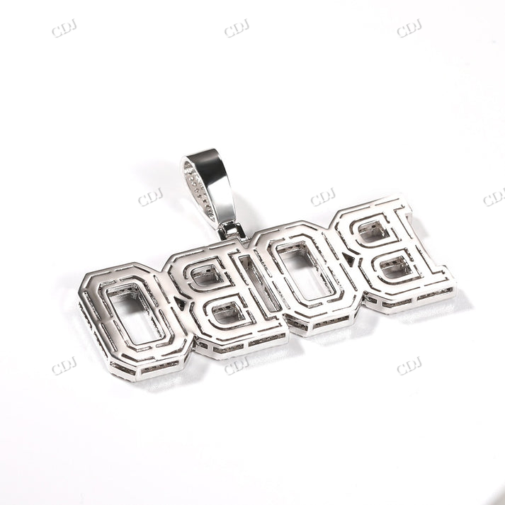 Two Tone Iced Out Moissanite Diamond Letter Pendant hip hop jewelry CustomDiamJewel