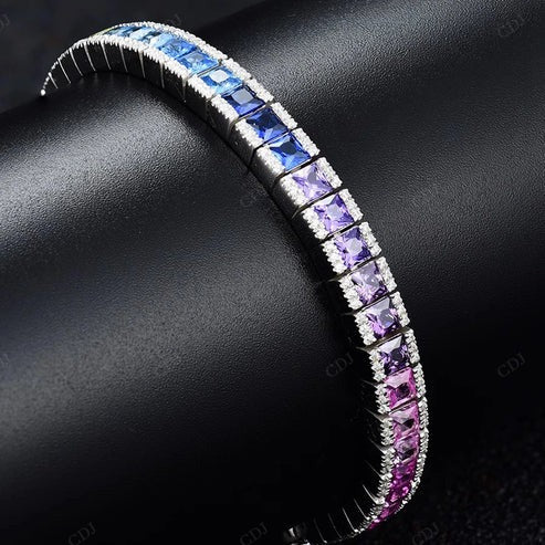 18K Solid Gold Natural VVS Diamond Full Spectrum Glow Tennis Bracelet hip hop jewelry CustomDiamJewel