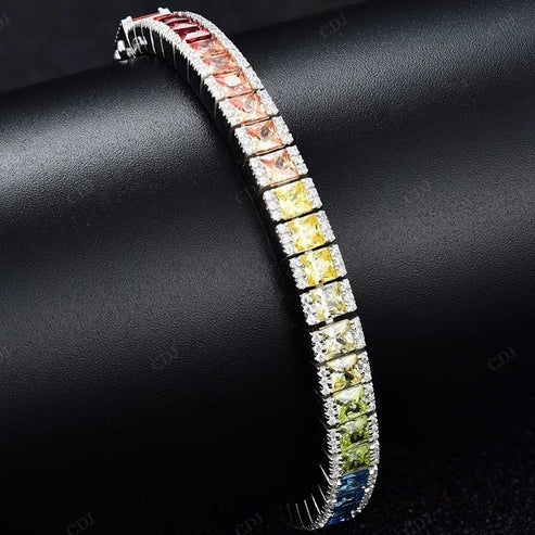 18K Solid Gold Natural VVS Diamond Full Spectrum Glow Tennis Bracelet hip hop jewelry CustomDiamJewel