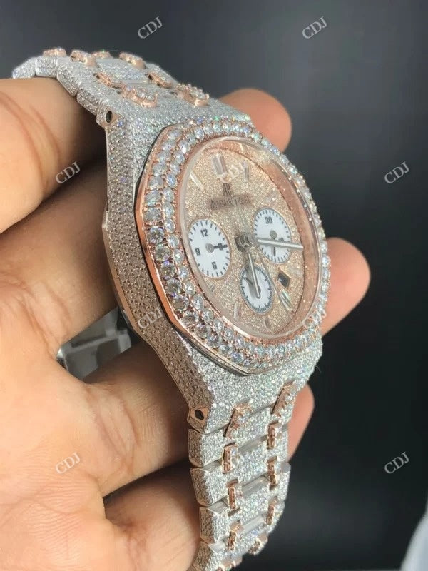 Moissanite Iced Out Hip Hop Watch  customdiamjewel   