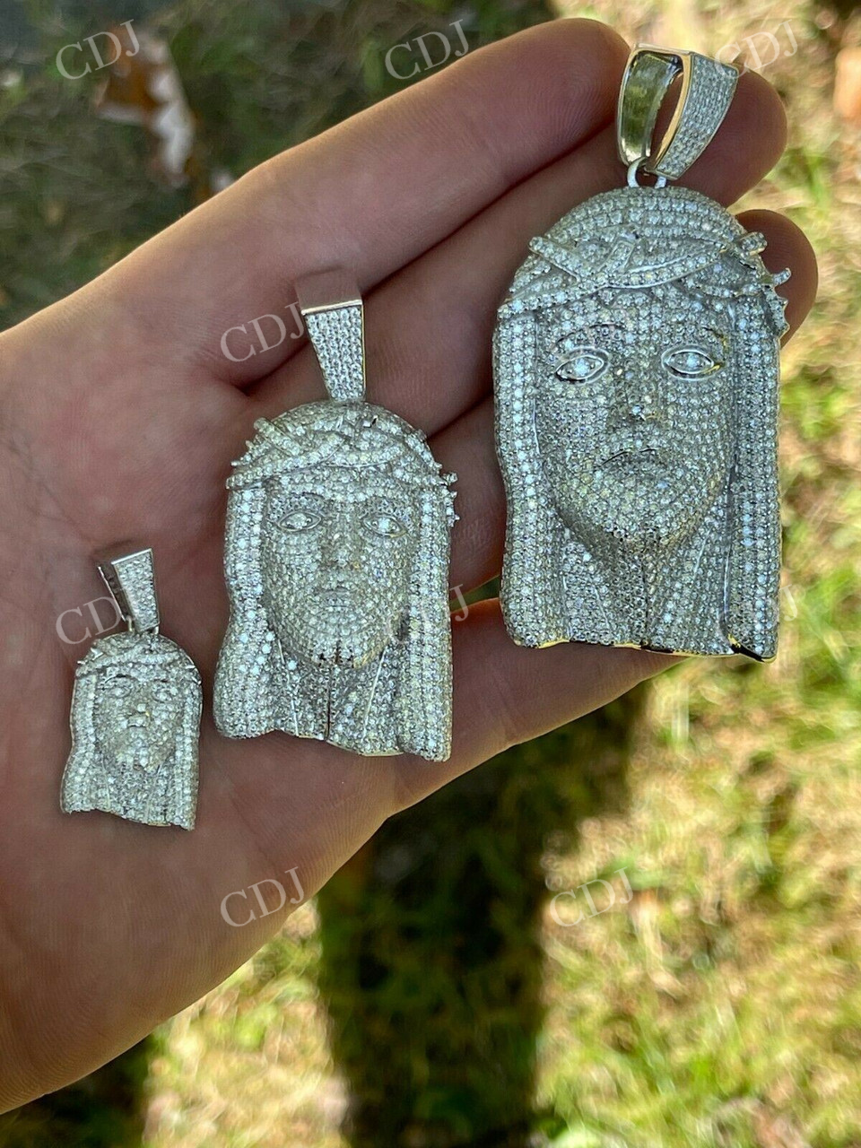 Fully Iced Jesus Piece Diamond Pendant For Men  customdiamjewel   