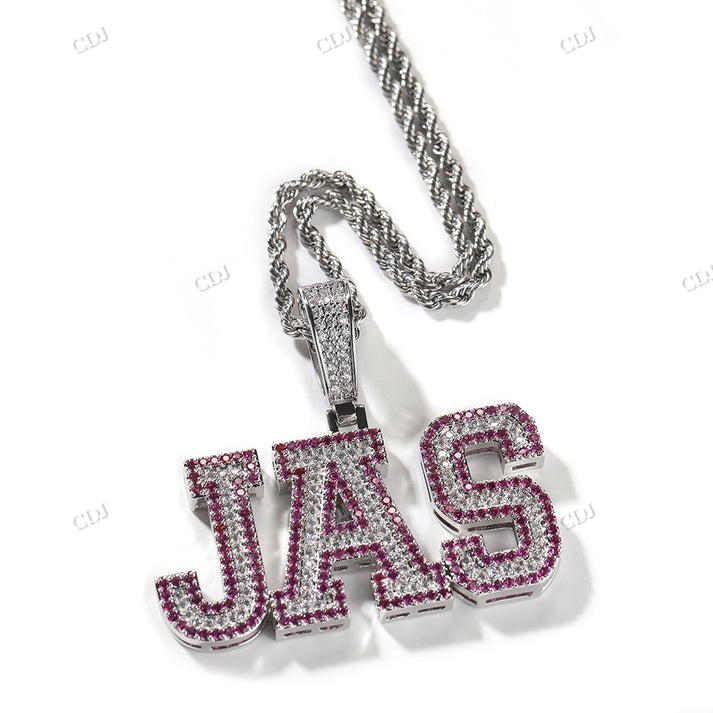 Two Tone Iced Out Moissanite Diamond Letter Pendant hip hop jewelry CustomDiamJewel