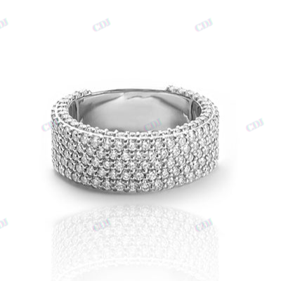 925 Sterling Silver Iced Out Diamond Band Ring for Men hip hop jewelry CustomDiamJewel