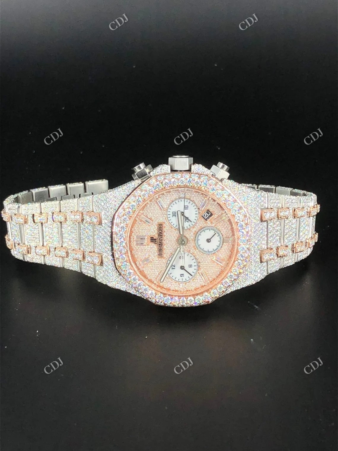 Moissanite Iced Out Hip Hop Watch  customdiamjewel   