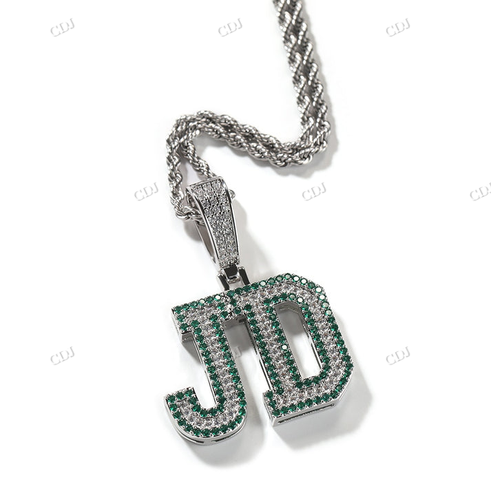 Two Tone Iced Out Moissanite Diamond Letter Pendant hip hop jewelry CustomDiamJewel