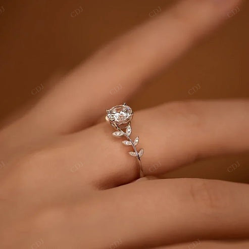 Natural Diamond 14K White Gold Blooming Love Ring Engagement Ring CustomDiamJewel