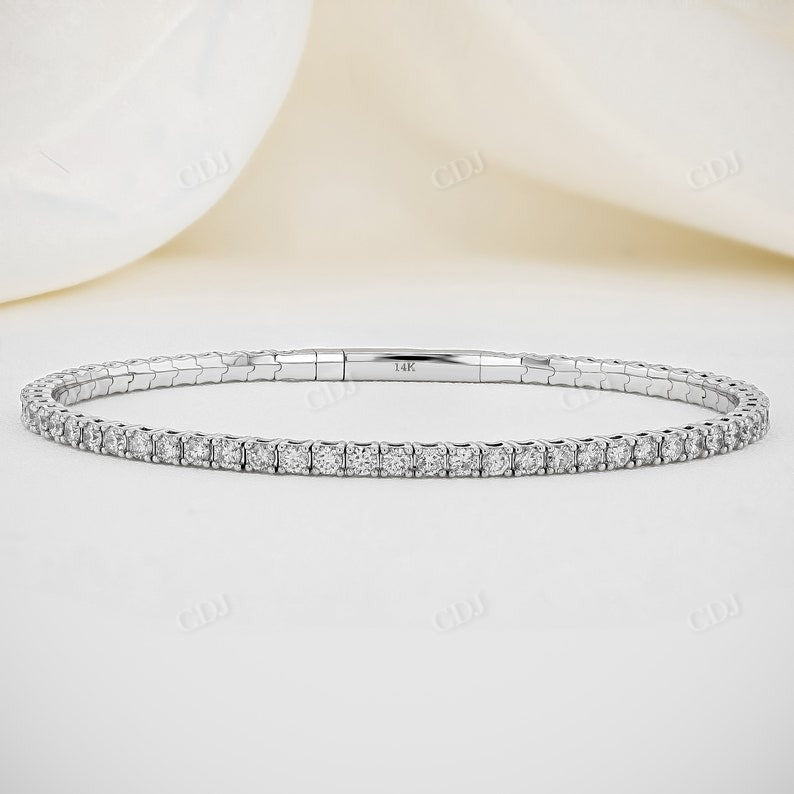 Round Cut Lab Grown Diamond Tennis Bangle Bracelet  customdiamjewel   