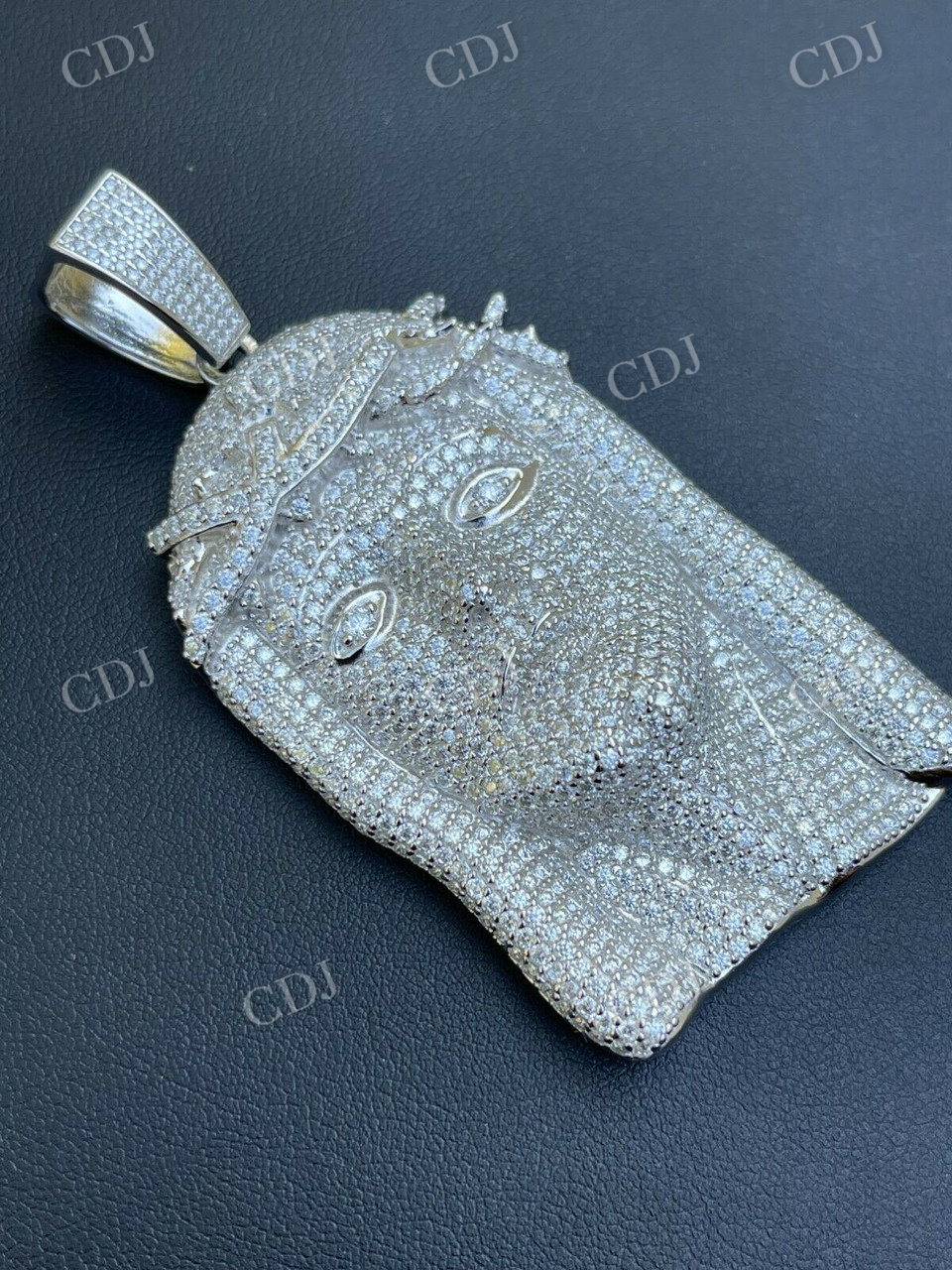 Fully Iced Jesus Piece Diamond Pendant For Men  customdiamjewel   