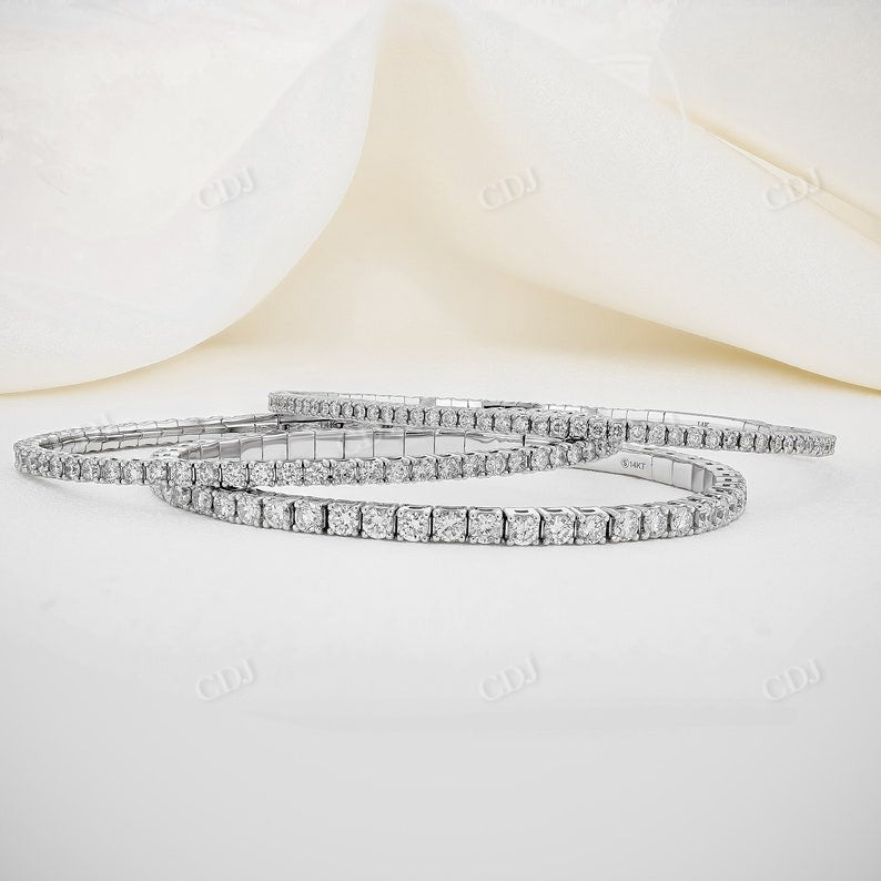 Round Cut Lab Grown Diamond Tennis Bangle Bracelet  customdiamjewel   