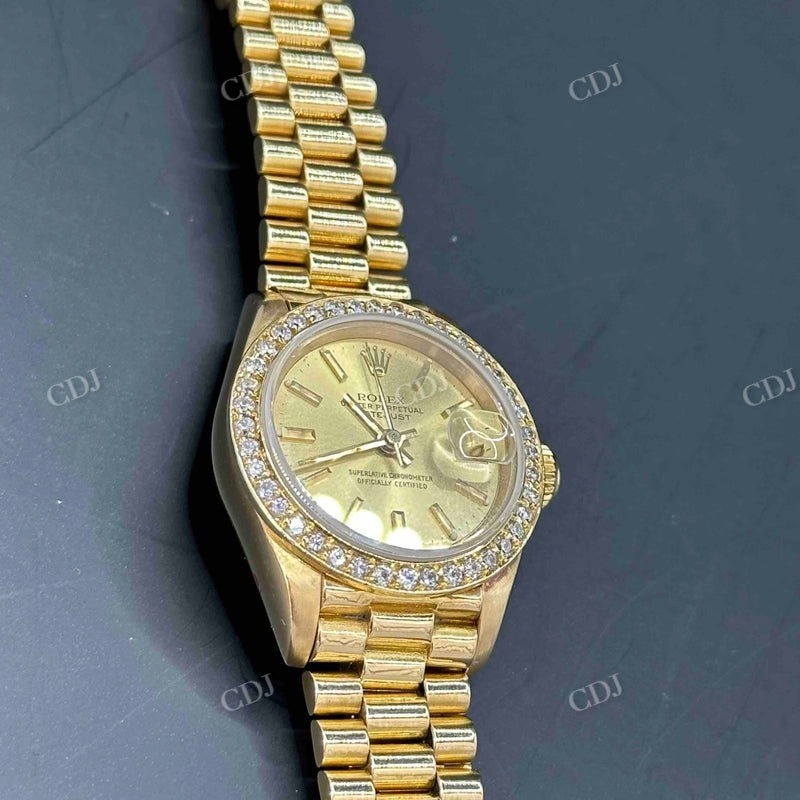 26mm Bust Down Rolex Women Watch  customdiamjewel   