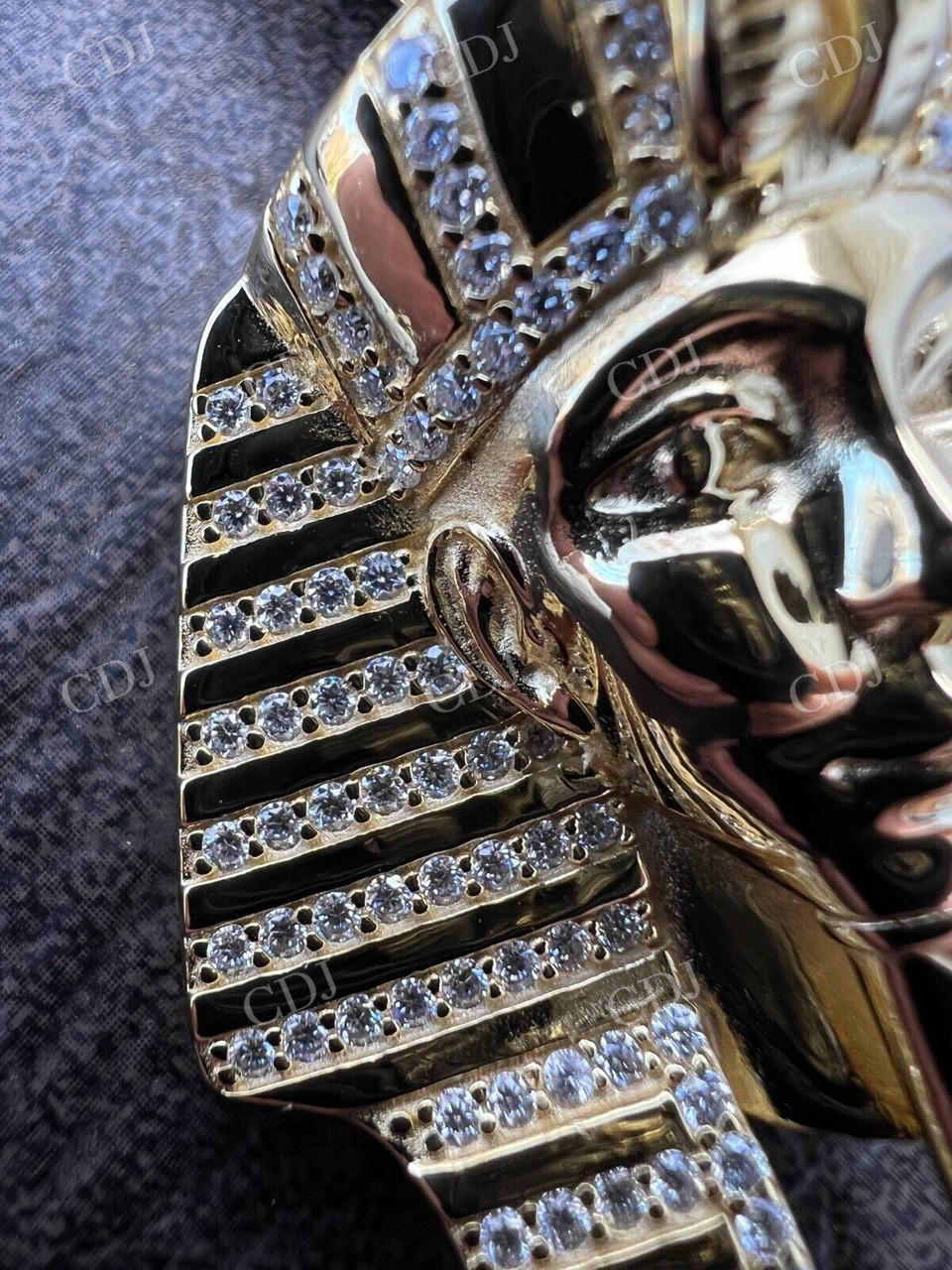 Iced King Tut Egyptian Pharaoh Hip Hop Pendant  customdiamjewel   