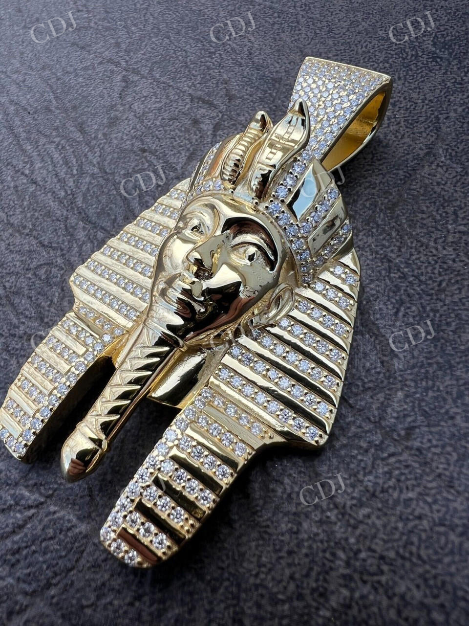 Iced King Tut Egyptian Pharaoh Hip Hop Pendant  customdiamjewel   