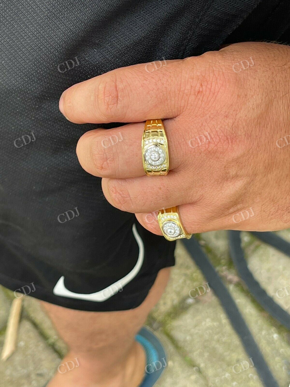 Men's Real Iced Out 14K Gold Diamond Ring  customdiamjewel   