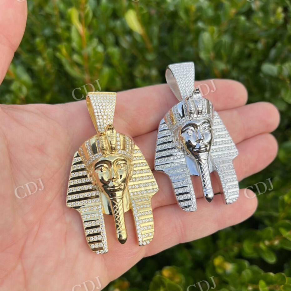 Iced King Tut Egyptian Pharaoh Hip Hop Pendant  customdiamjewel   