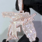 F Letter Fish Baguette Moissanite Diamond Iced Out pendant hip hop jewelry CustomDiamJewel   