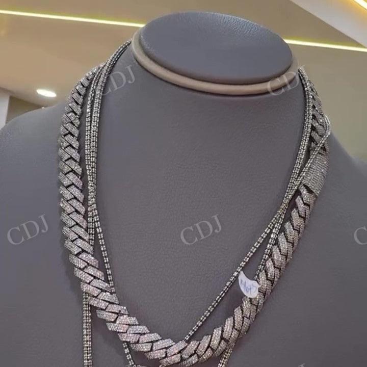 Moissanite Diamond Cuban Link chain hip hop jewelry CustomDiamJewel   