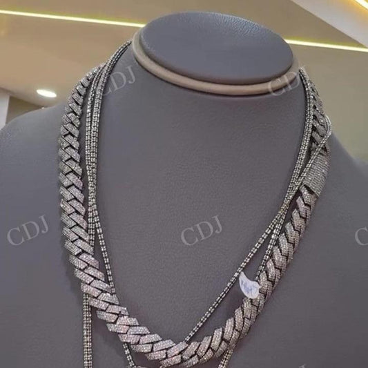 Moissanite Diamond Cuban Link chain hip hop jewelry CustomDiamJewel   