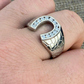 Real Solid Gold Lucky Horseshoe Diamond Ring  customdiamjewel   