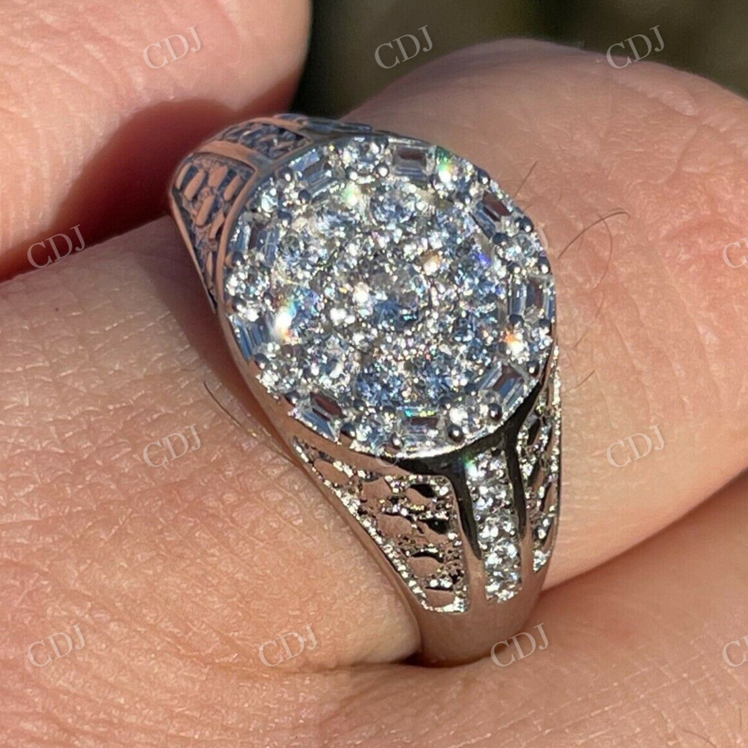 Iced Diamond Nugget Micro pave Ring  customdiamjewel   