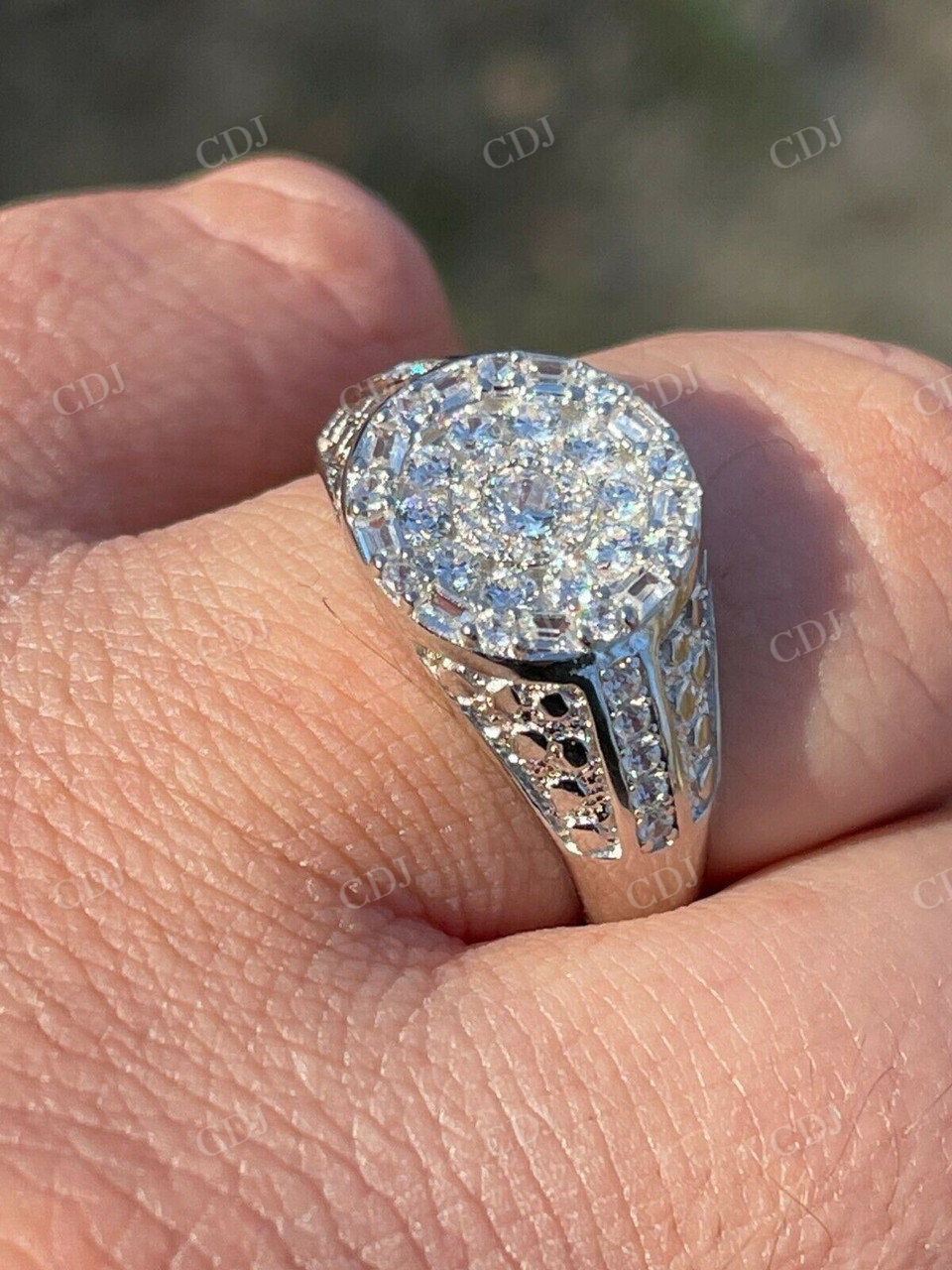 Iced Diamond Nugget Micro pave Ring  customdiamjewel   