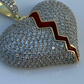 Broken Heart Diamond Hip Hop Iced Pendant  customdiamjewel   